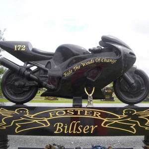 Cemetery Usage Indian Black Granite Headstone in Motorcycle Design