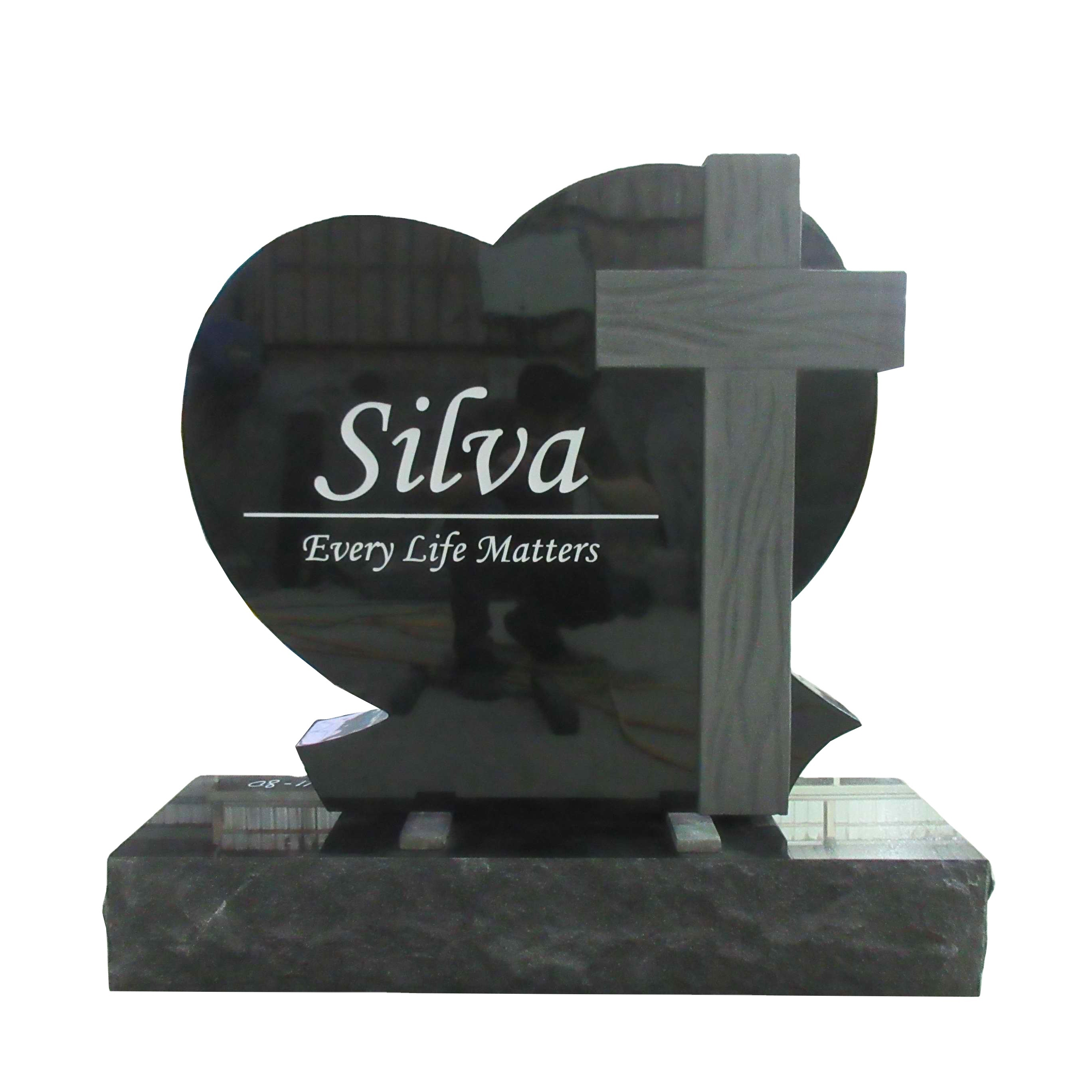 black headstone marble cross black heart shape tombstone carve heart granite tombstone