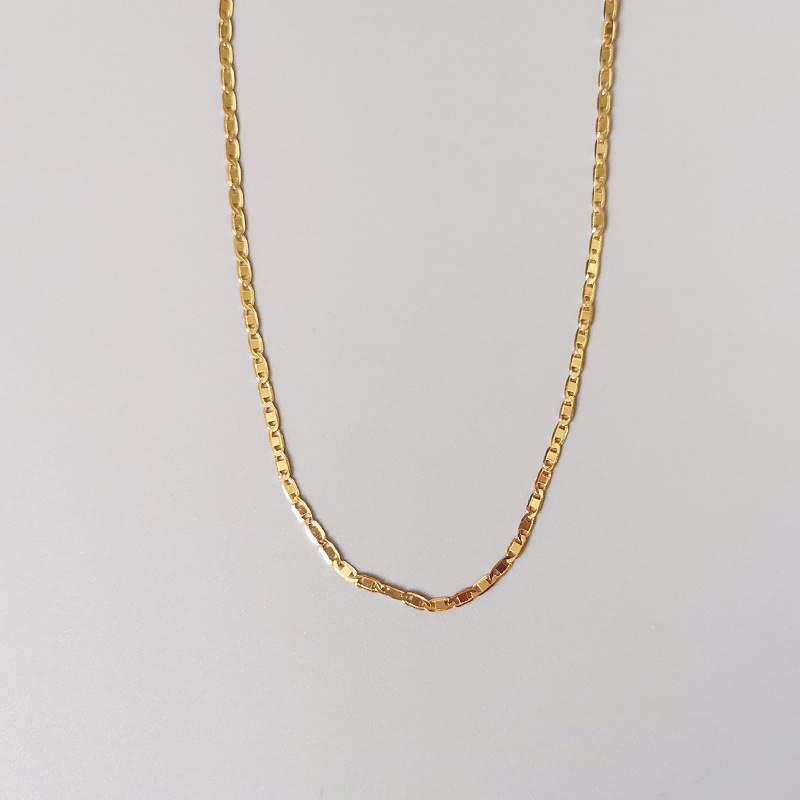 Fashion 18K Gold platse 925 sterling silver FIGARO CHAIN Necklace