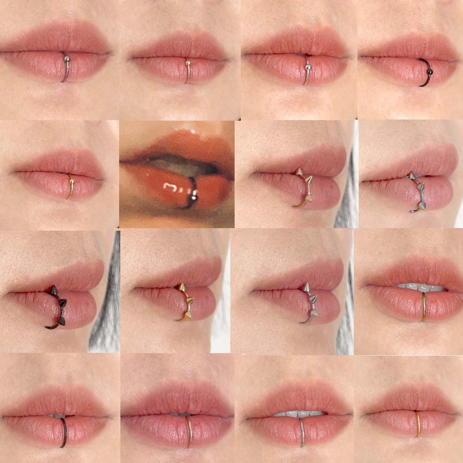 Wholesale Fashion Jewelry Piercing Jewelry Hiphop Stainless Steel 1mm*10mm C Shape lip ring Piercing Jewelry