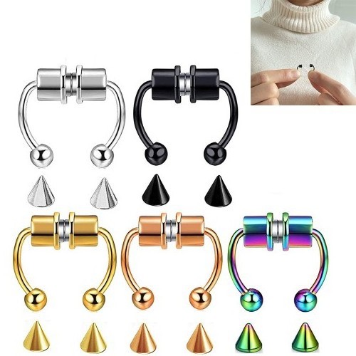 Horseshoes Magnetic Septum Ring Magnetic Nose Rings Hoop Stainless Steel Septum Nose Piercing Body Jewelry