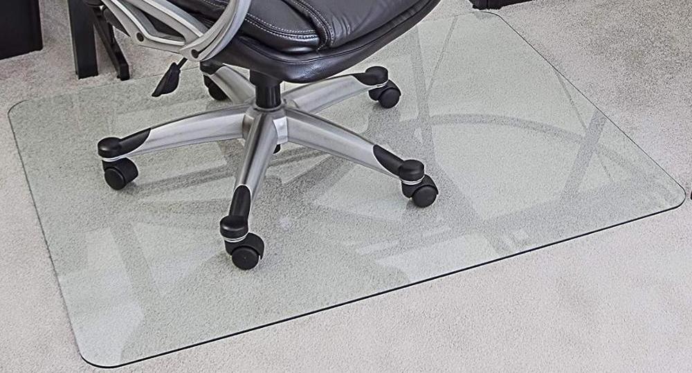 Polished Edge Clear Tempered Glass panel Furniture Board Chair Mat