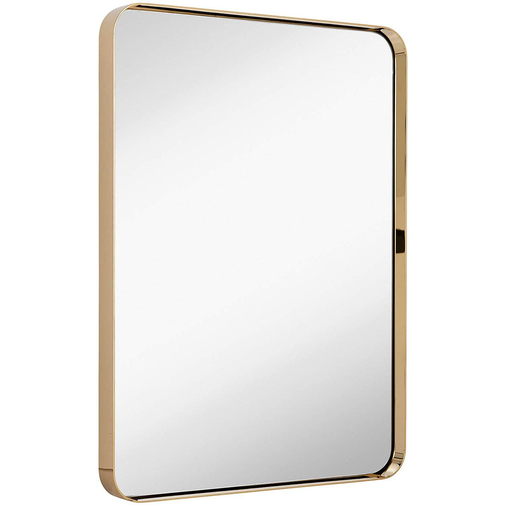 Jinghu Hot Sale Metal Aluminum Alloy Frame Mirror Bronze Round Rectangle Shape Espejo Decorativo Home Decor Mirror