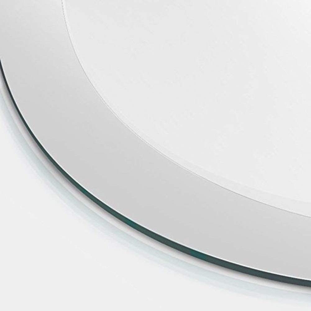 Jinghu Round Shape Bevelled Polish Frameless Wall Mirror with Hooks for Bathroom Vanity Mirror