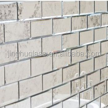 Jinghu China Factory Subway Tiles Backsplash Antique Mirror Glass Sheet for Home Decoration