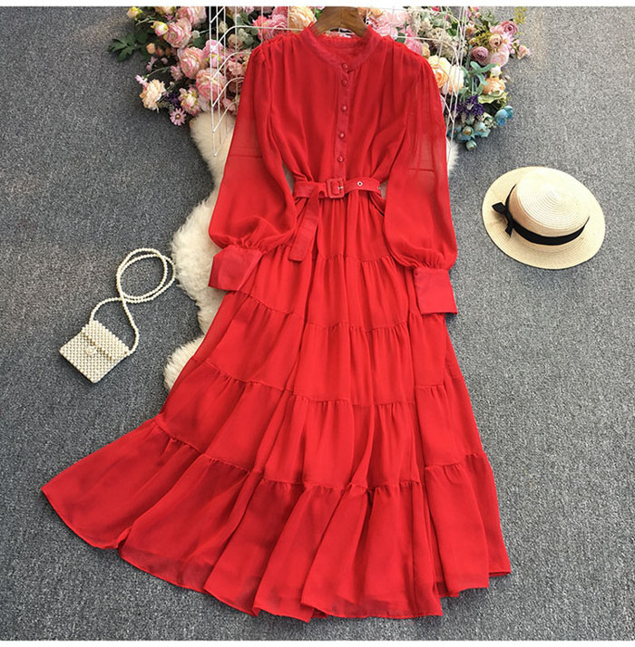 D4-679  New 2023 New design solid color long sleeve maxi dress women casual dress muslim dresses clothing 4