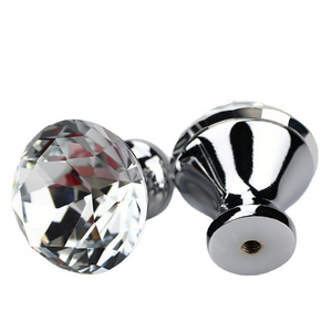 30mm clear diamond Wardrobe Pull Hardware Door Knob Crystal knobs for dressers