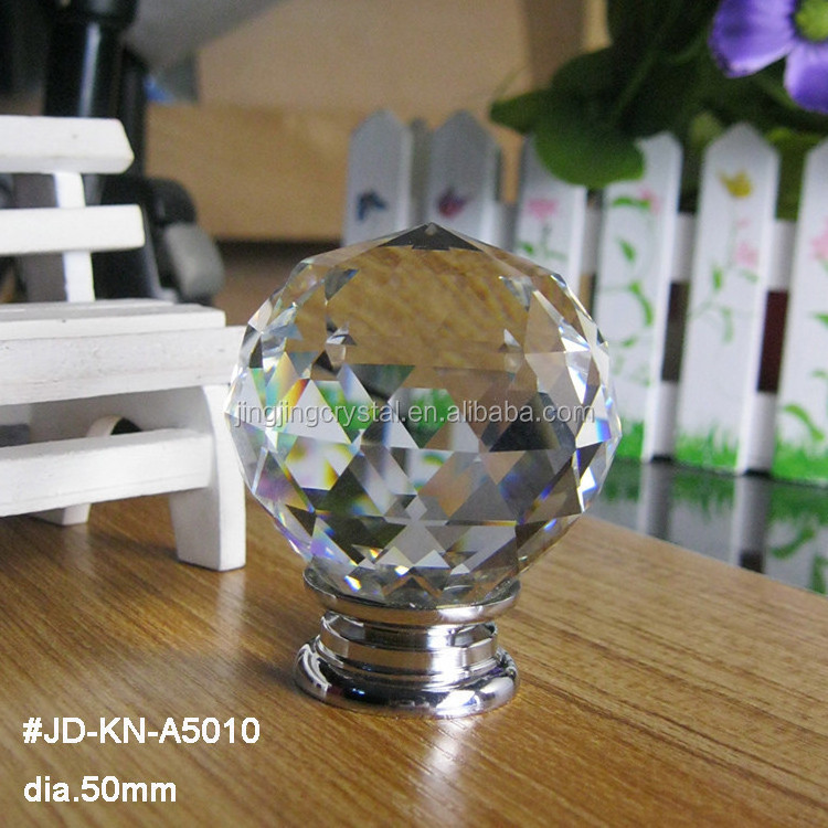 50mm Large Crystal Knob for Door and furniture in Living Room Zinc alloy hardware