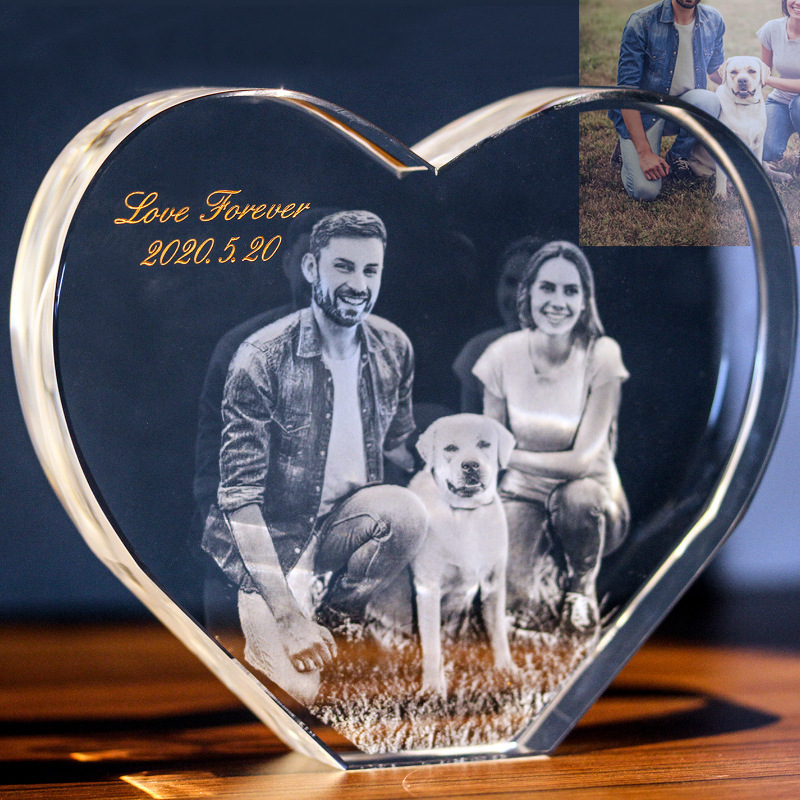 Wedding Souvenirs led 3d Laser Engraving Glass Block Engraving Printing Glass 3d Photo Crystal