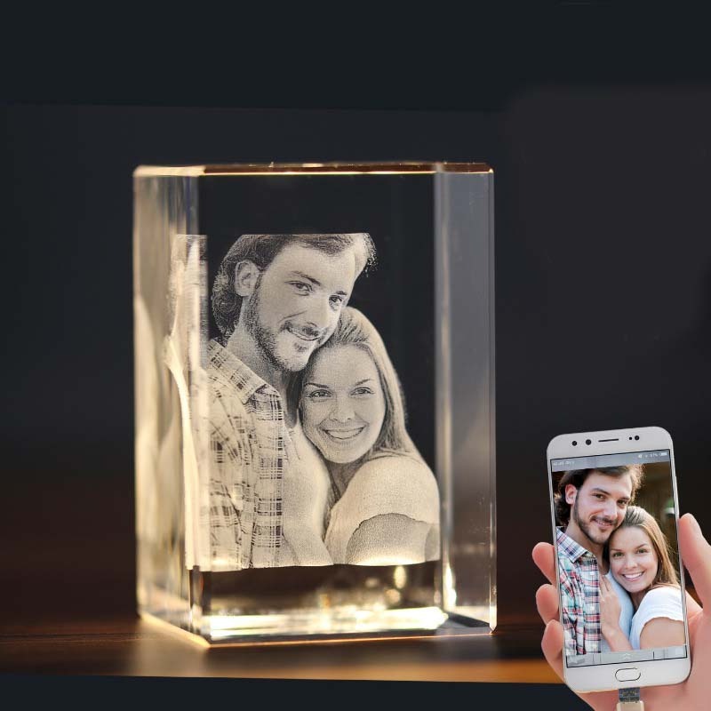 Wedding Souvenirs led 3d Laser Engraving Glass Block Engraving Printing Glass 3d Photo Crystal