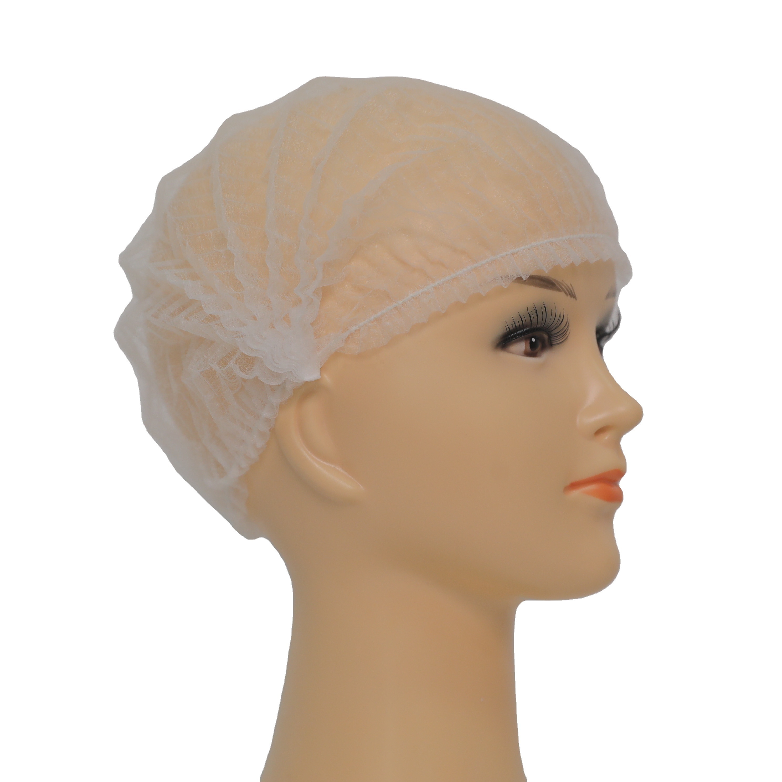 Disposable Medical Non Woven Strip Cap Bouffant Head Cover Surgical Doctor Nurse Hat Double Elastic mob caps