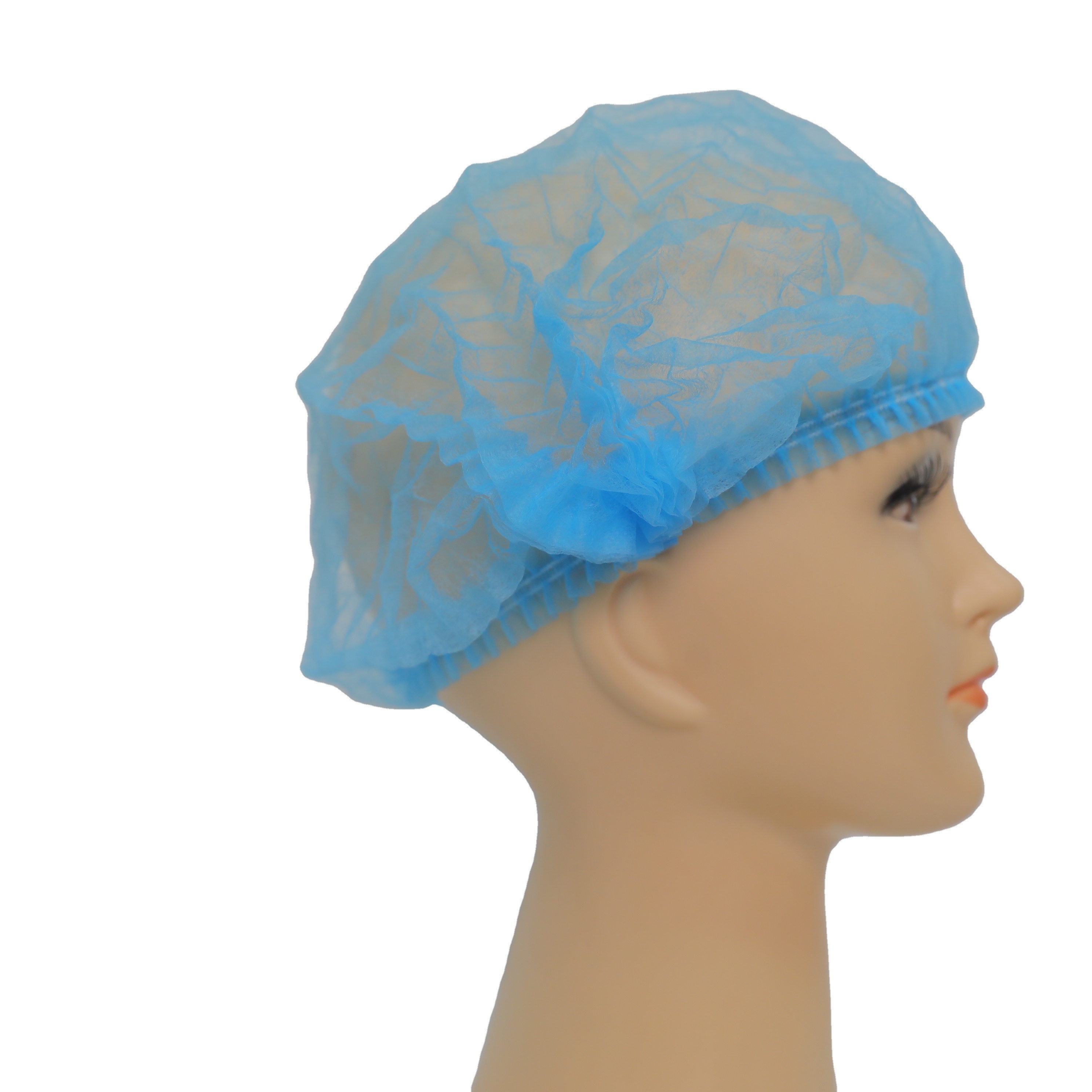 Disposable Medical Non Woven Strip Cap Bouffant Head Cover Surgical Doctor Nurse Hat Double Elastic mob caps