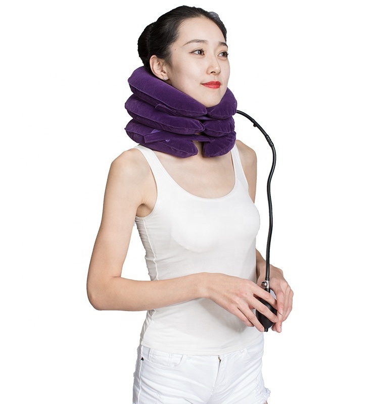 Neck Traction Neck Cervical Traction Collar Device for Neck and Back Pain Relief Inflatable Spine Alignment Pillow