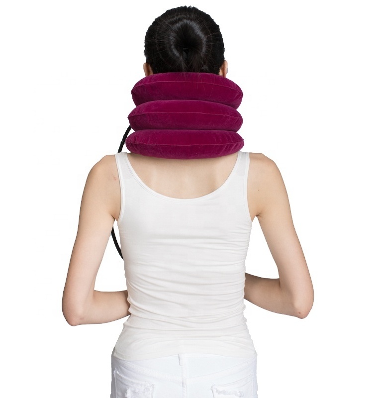 Neck Traction Neck Cervical Traction Collar Device for Neck and Back Pain Relief Inflatable Spine Alignment Pillow