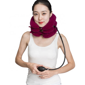 Neck Traction Neck Cervical Traction Collar Device for Neck and Back Pain Relief Inflatable Spine Alignment Pillow