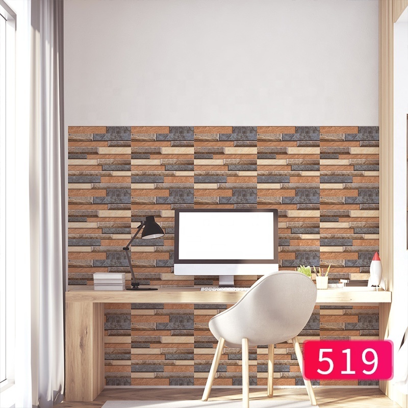 Adhesive 3d brick pe wallpaper 3d pvc wall sticker peel and stick wallpaper