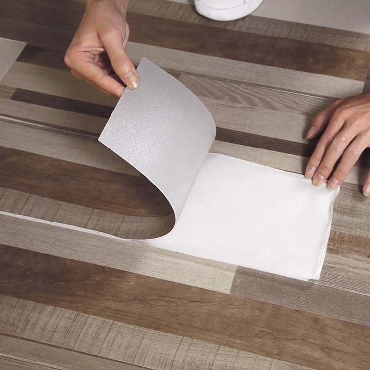 PVC Self Adhesive Floor Tiles wooden peel stick glue down vinyl flooring vinyl plank sticker