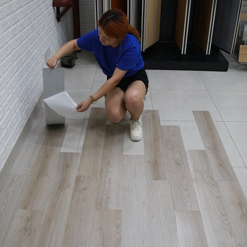 Low Price Peel and Sticker Floor Tiles Wood Marble Grain PVC Luxury Vinyl Flooring Plank LVT Self Adhesive Floor Tiles