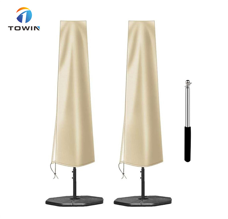 Custom Logo Oxford Patio Parasol Beach Waterproof Umbrella Cover Garden Outdoor Umbrella Cover With Zipper