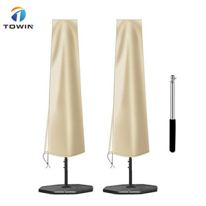 Custom Logo Oxford Patio Parasol Beach Waterproof Umbrella Cover Garden Outdoor Umbrella Cover With Zipper