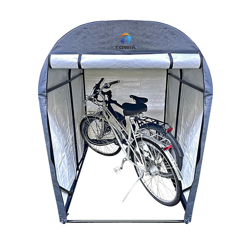 Portable Outdoor Storage Shed 120x163x176cm Canopy Shelter with Roll-up Zipper Door for Bike Motorcycle