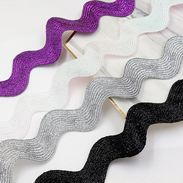 high quality 100% polyester Zigzag Tape 2.5cm wide  Ric Rac Trim Zig Zag Lace trim