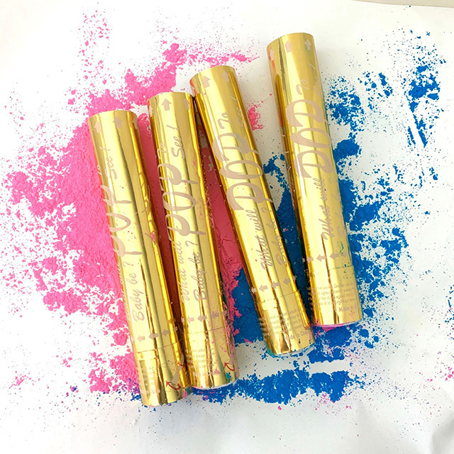 Hot Sale gender reveal blue or pind smoke confetti cannon shooterr Baby Shower Decoration Confetti Cannon gun