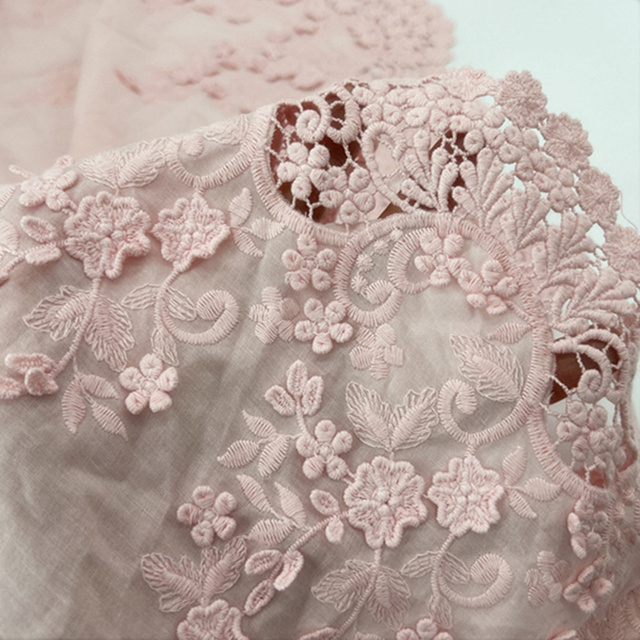 wholesale can be dyed eyelet fabric pure white cotton embroidery lace fabric