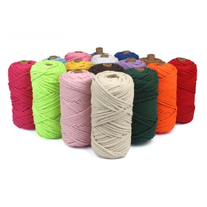 5mm 100% Cotton Draw Cord Bags Drawstring Round Cotton Color Cords Band Woven Rope Macrame Cord