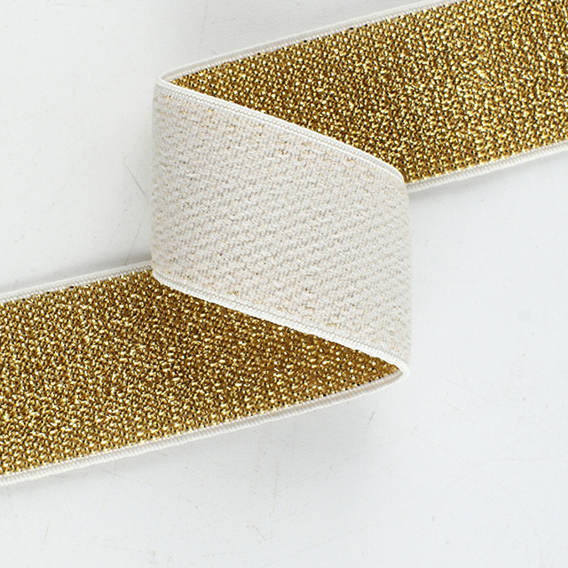 In-stock Over gold / silver / black 1-5cm Glitter Shiny Metallic Elastic Band Tape