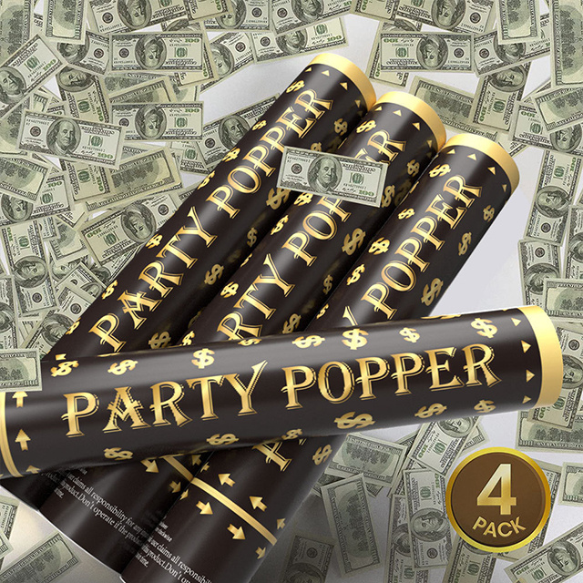 Handheld Custom Celebrate Paper Shooter Confetti Cannon Popper With Money Confetti  cannons air compressed party poppers