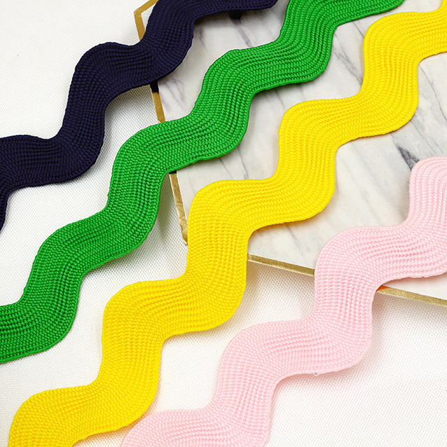 high quality 100% polyester Zigzag Tape 2.5cm wide  Ric Rac Trim Zig Zag Lace trim