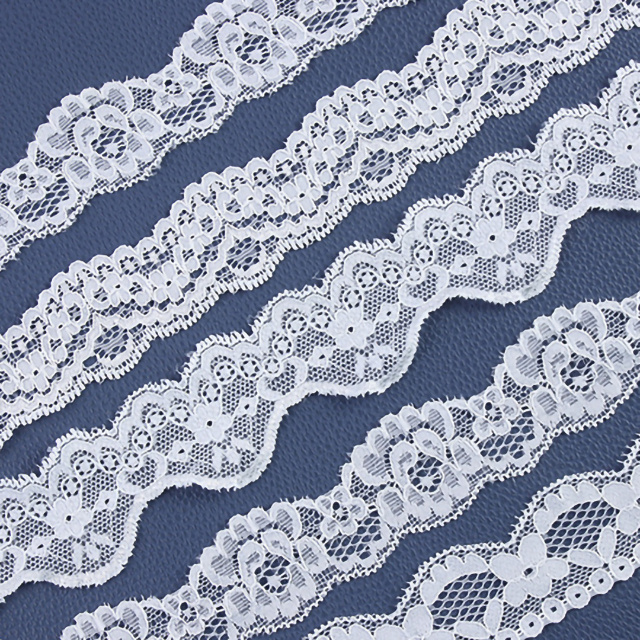 wholesale French elastic  Lace Fabric 2020 White Nylon decorative Laces Elastic Trim for bra