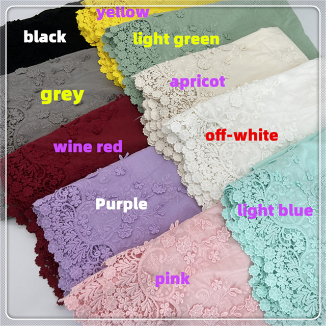 wholesale can be dyed eyelet fabric pure white cotton embroidery lace fabric