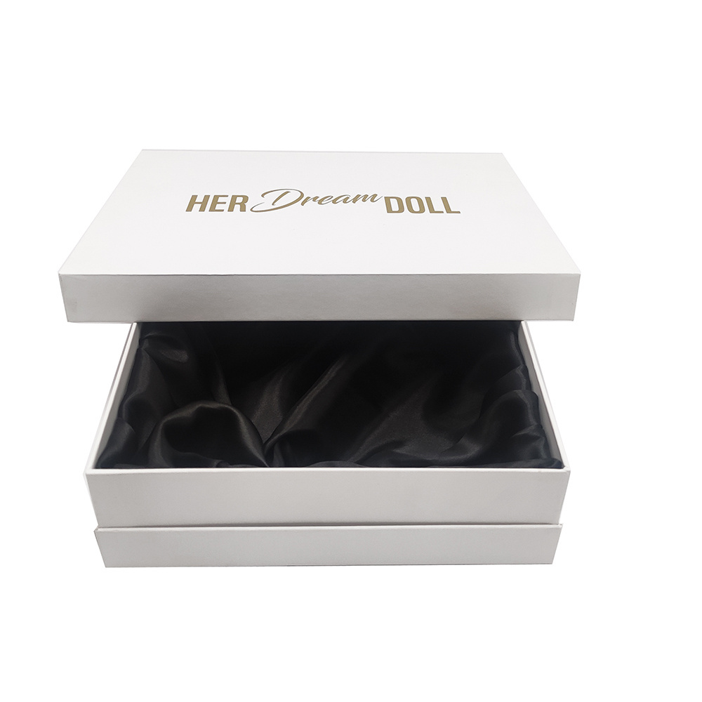 Luxury Lid and Base Box With Neck Wholesale Custom Gift Packaging Box For T Shirt Clothing Gift Cardboard Box With Satin Insert