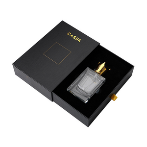 Luxury Gold Sliding Drawer Boxes Custom Logo Perfume Gift Box Packaging Black 30ML 50ML 100ML Fragrance Essential Oil Box