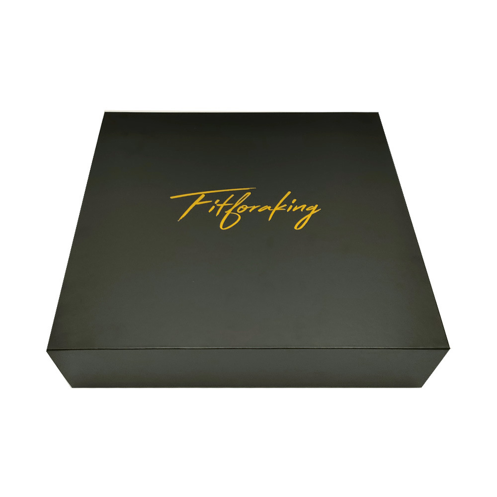 Black Magnetic Box Clothes Packaging Luxury Rigid Cardboard Gift Box with Foam Insert Packaging for Perfume Bottle Knife Glass