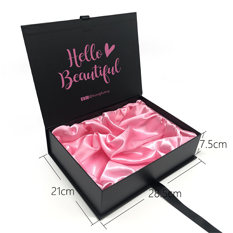 Custom silk gift box Paper Magnetic gift rigid box logo for hair extension packaging, packaging box