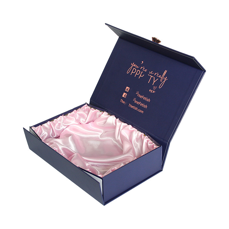 Hair Bundles Packaging Box Extension Bags with Satin Human Weave Hair Gift Storage Box with Ribbon Closure for Wig Accessories