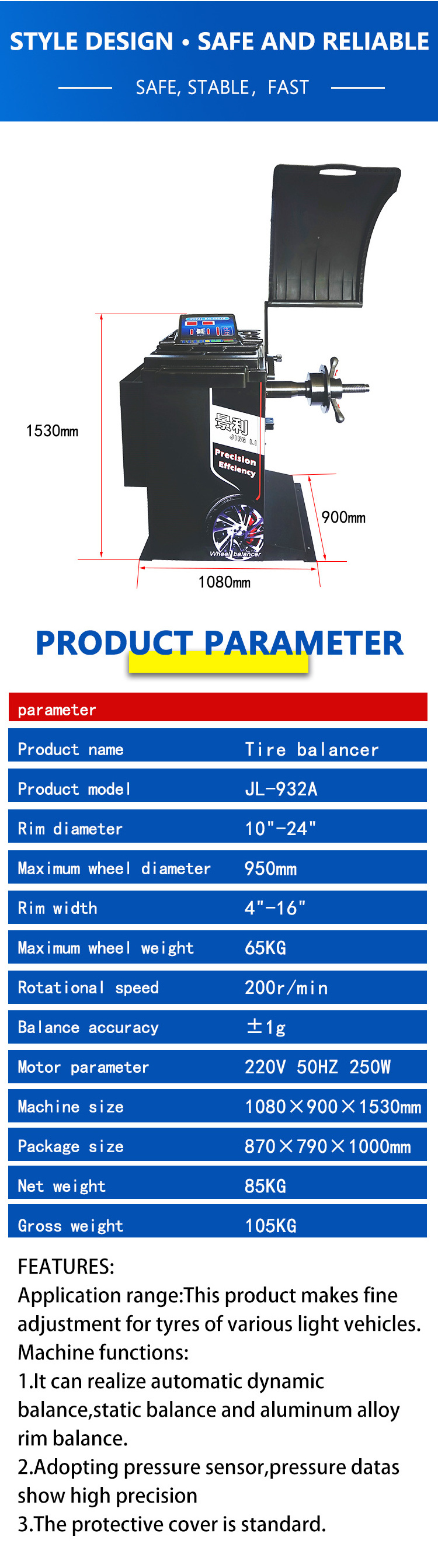 CE approved 3d wheel alignment Tire changer machine and wheel balancer combo