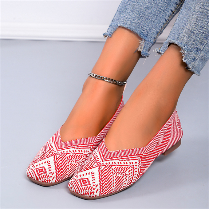 China wholesale big size 42 Bohemia style  wedding outdoor soft foldable ballet flat