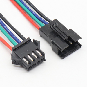 Factory sales 3Pin 4pin LED Connector Male Female RGB JST Plug Connector Wire Cable For LED Strip Connector