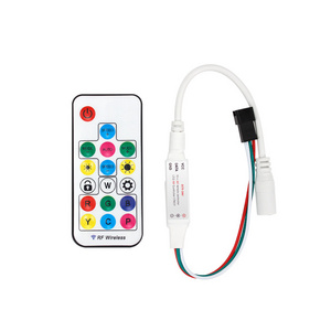 Factory direct 5V 24V full color spi mini rf 17key remote control led pixel Light controller for WS2811WS2812B WS2813 USC1903