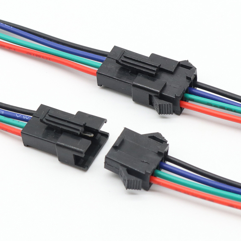 Factory sales 3Pin 4pin LED Connector Male Female RGB JST Plug Connector Wire Cable For LED Strip Connector