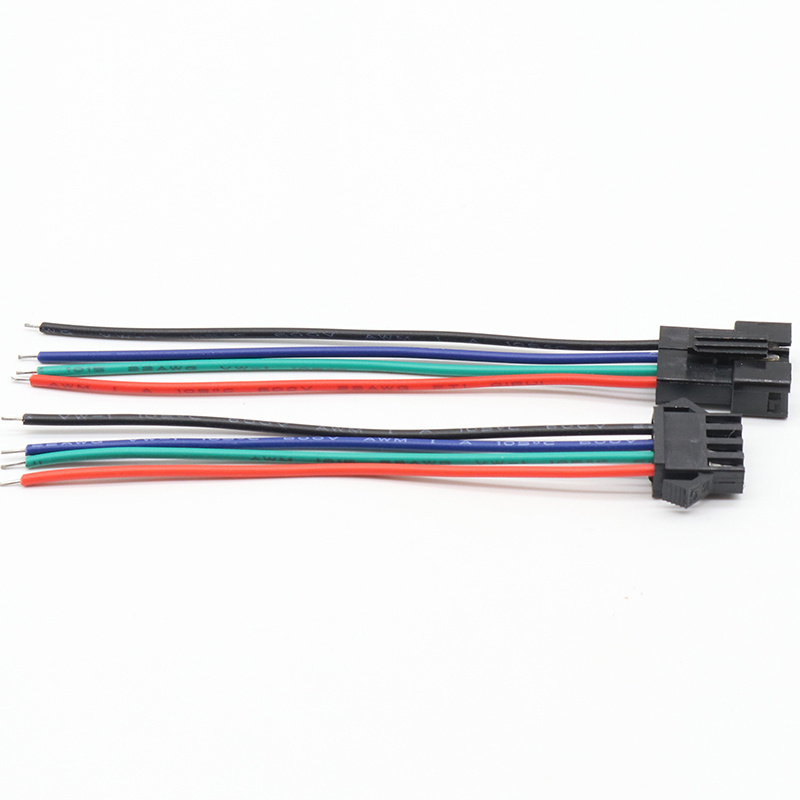 Factory sales 3Pin 4pin LED Connector Male Female RGB JST Plug Connector Wire Cable For LED Strip Connector