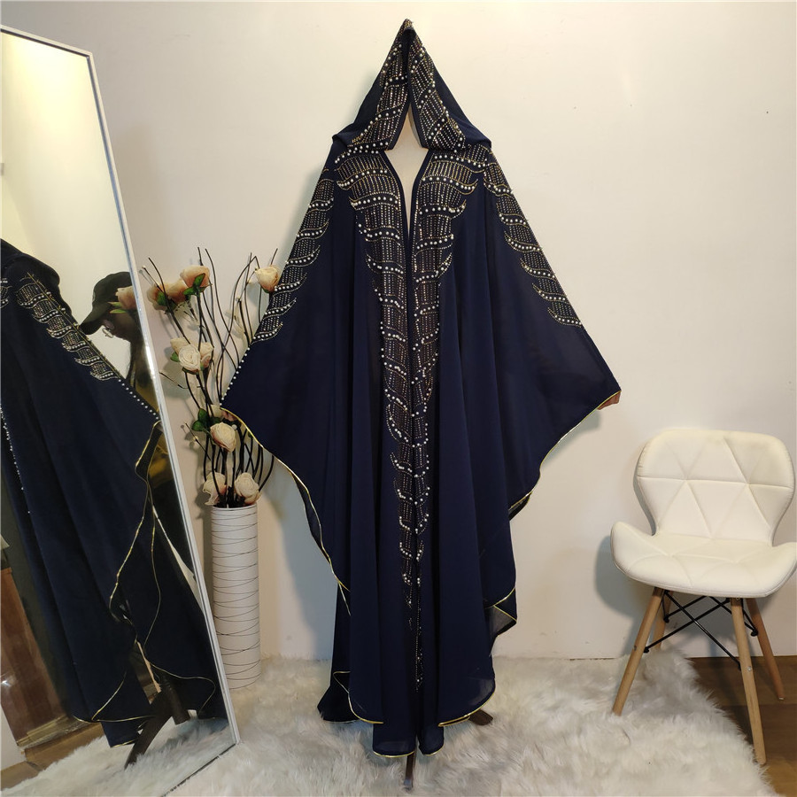 New European Design Abayas Dubai Abaya Wholesale Muslim Dress Bats Sleeves Design Loose Abaya