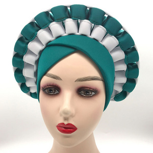 Wholesale Girl Lady Turban Hats Women Cap Beaded Hair Bandanas Head Tie India Hat Head Wrap