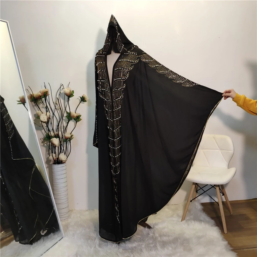 New European Design Abayas Dubai Abaya Wholesale Muslim Dress Bats Sleeves Design Loose Abaya