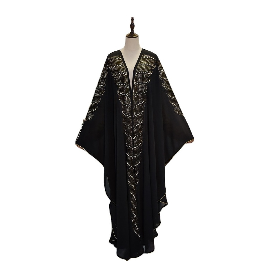 New European Design Abayas Dubai Abaya Wholesale Muslim Dress Bats Sleeves Design Loose Abaya