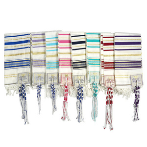 Stock Israel 50*180cm polyester jewish prayer shawl prayer scarves